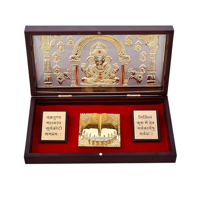 Anand Crafts Asht Ganesh Charan Paduka with Acrylic Box