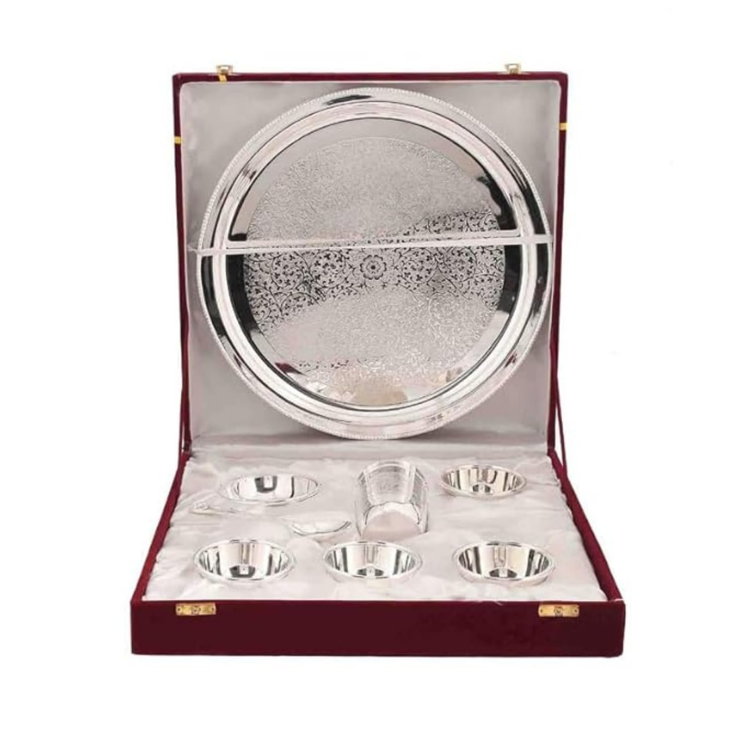 Anand Crafts Silver Plated - 9 Pieces Dinner Set