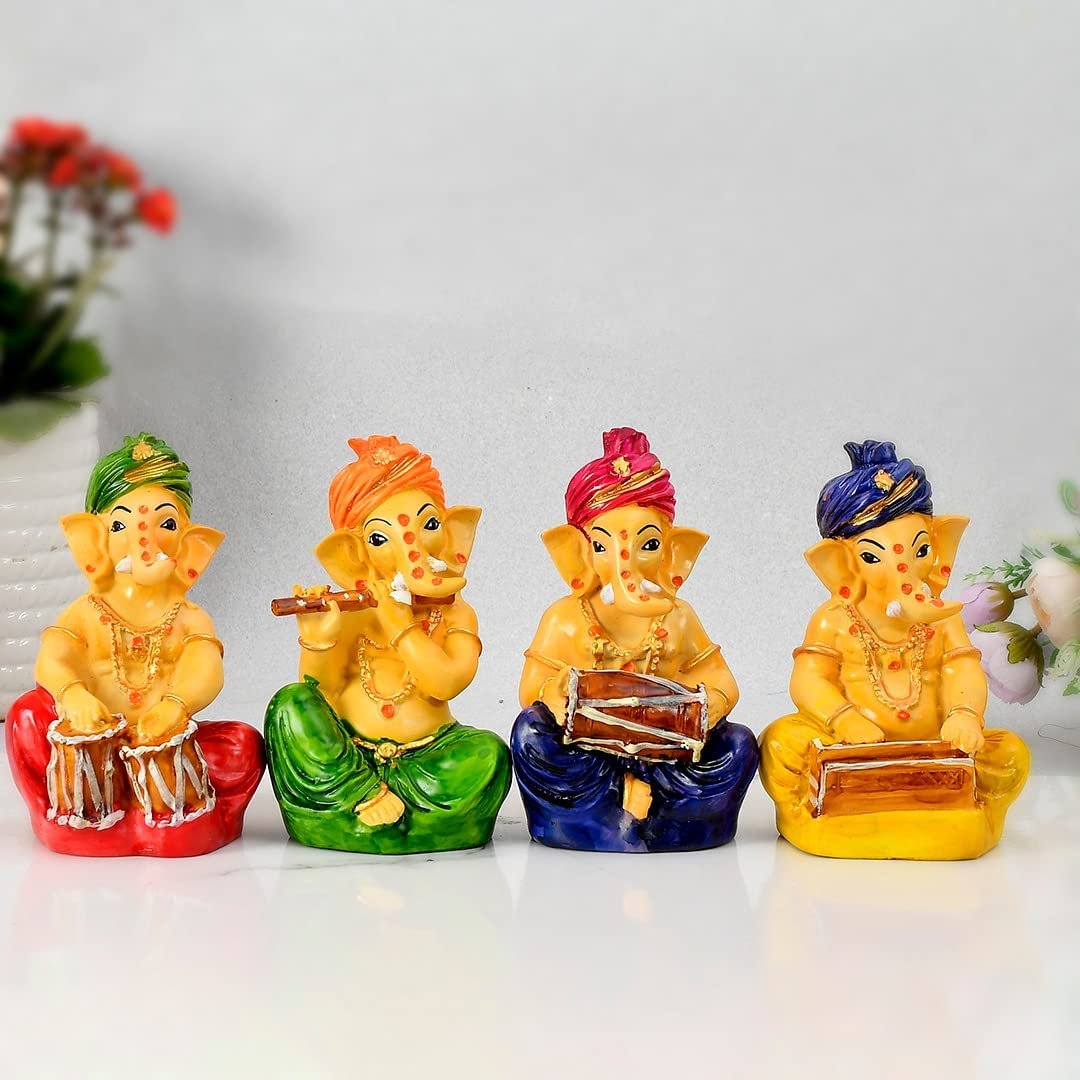 Anand Crafts Playing Flute Ganesh Idol Statue