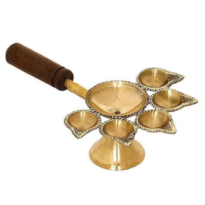 Anand Crafts Golden Brass Panchdeep Diya